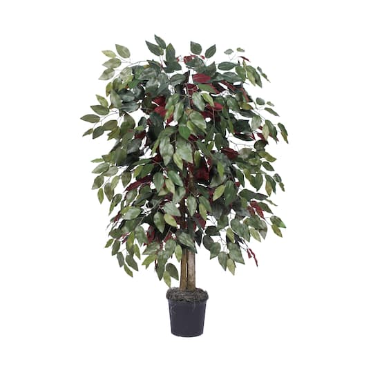 4Ft Artificial Capensia Bush with Black Plastic Pot By Vickerman in Green | 48" x 30" | Michaels®